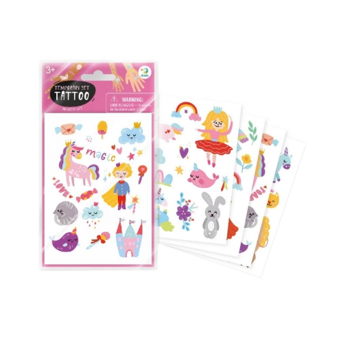 Zestaw tymczasowych tatuaży Księżniczki 301098